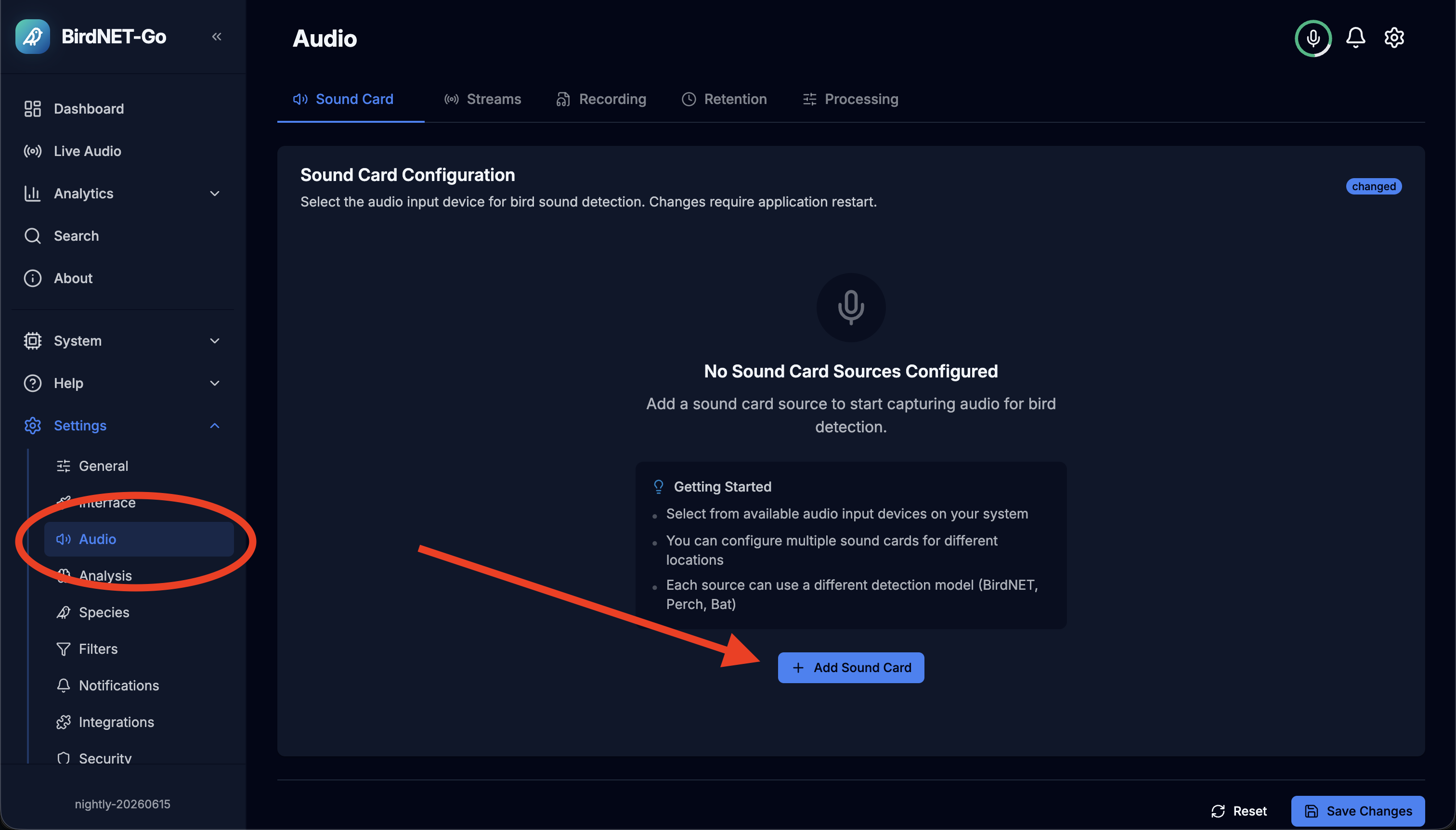 Configuring microphone in BirdNET-Go